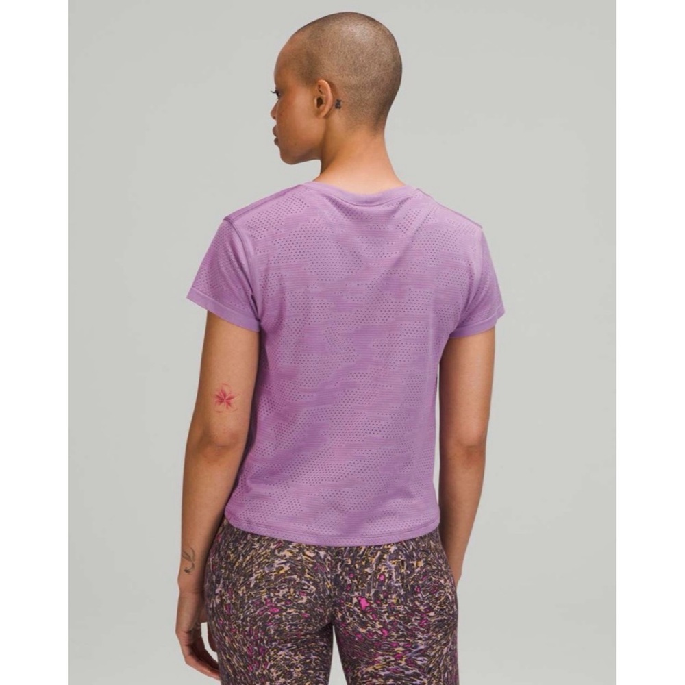 Lululemon Train to Be Short Sleeve Shirt *Camo Dot Camo Wisteria Purple 4 - Picture 2 of 8